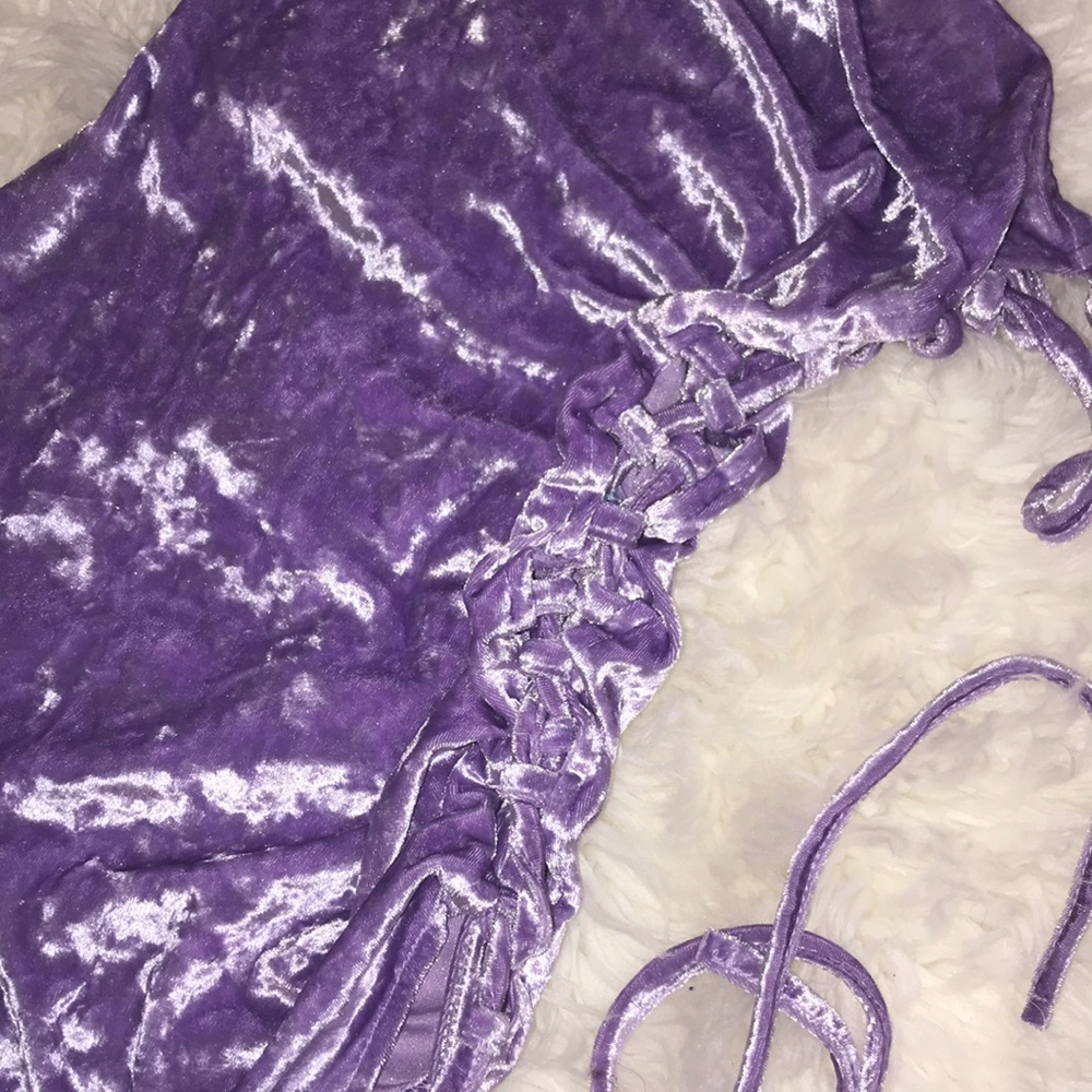 Beautiful sexy velour mini dress size small - Picture 12 of 16